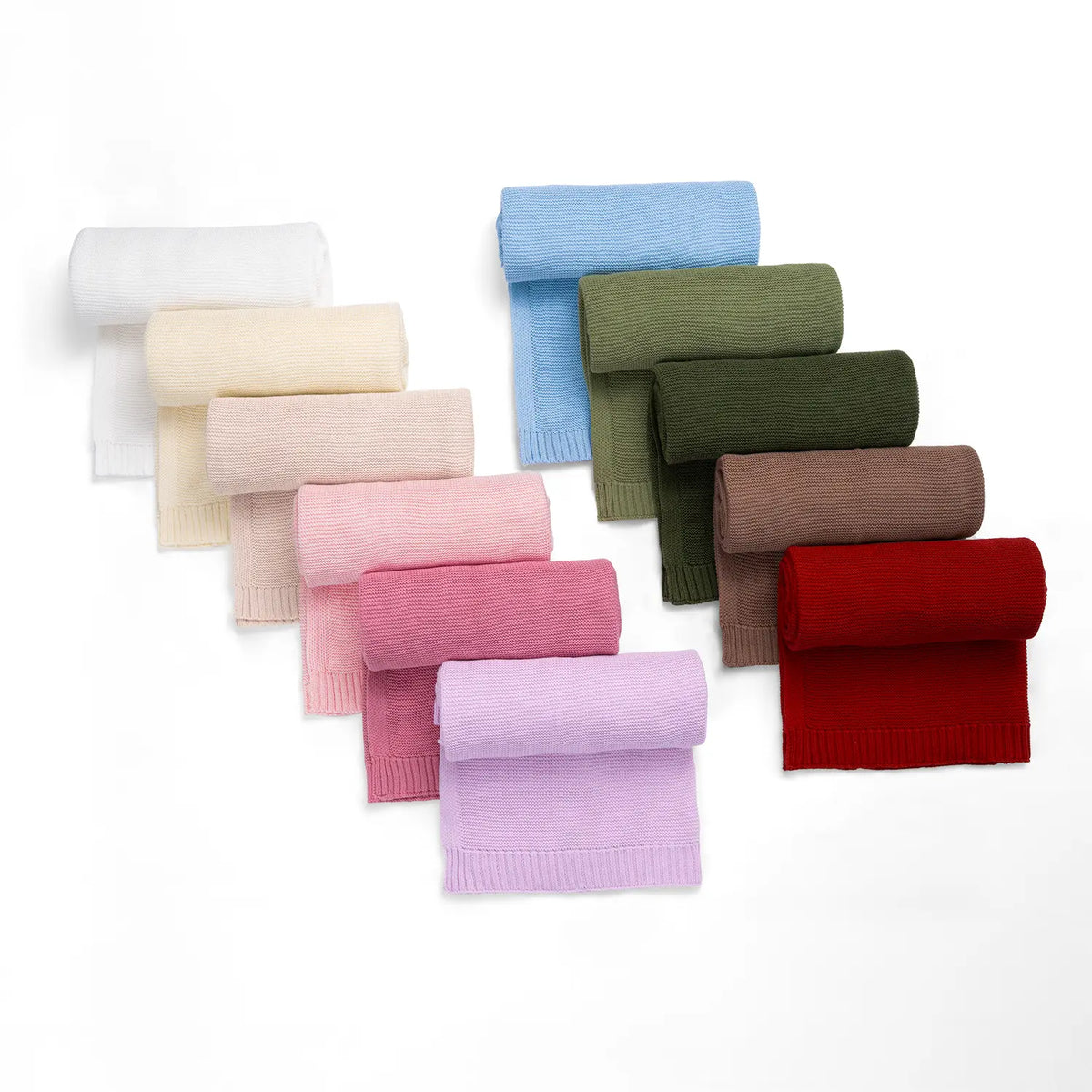 Classic Knit Cotton Baby Blanket in Red Xmas