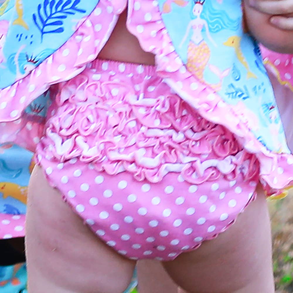 AnnLoren - AnnLoren Baby Girls Pink Polka Dot Ruffled Butt Bloomer PP