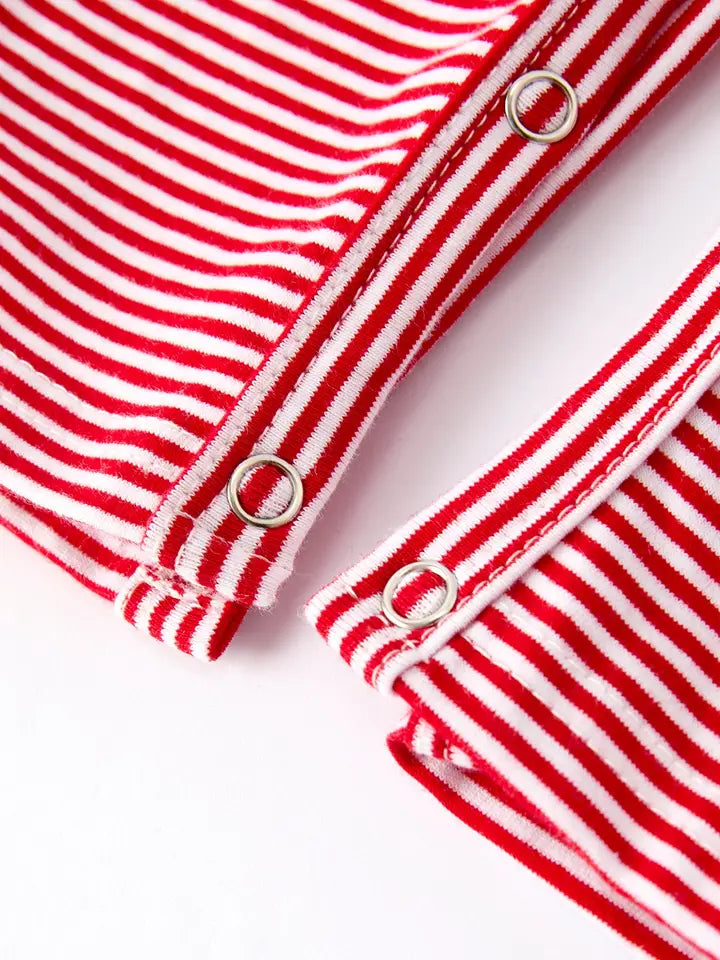 Infant Embroidered Holiday lights Romper Christmas Matching