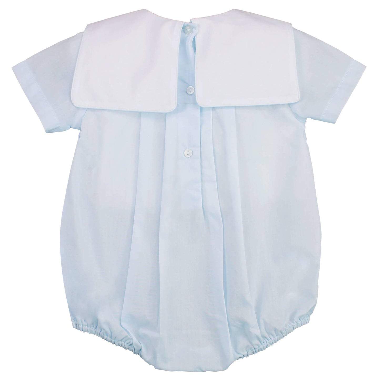 Petit Ami & Zubels - Romper with Train Embroidery in Blue