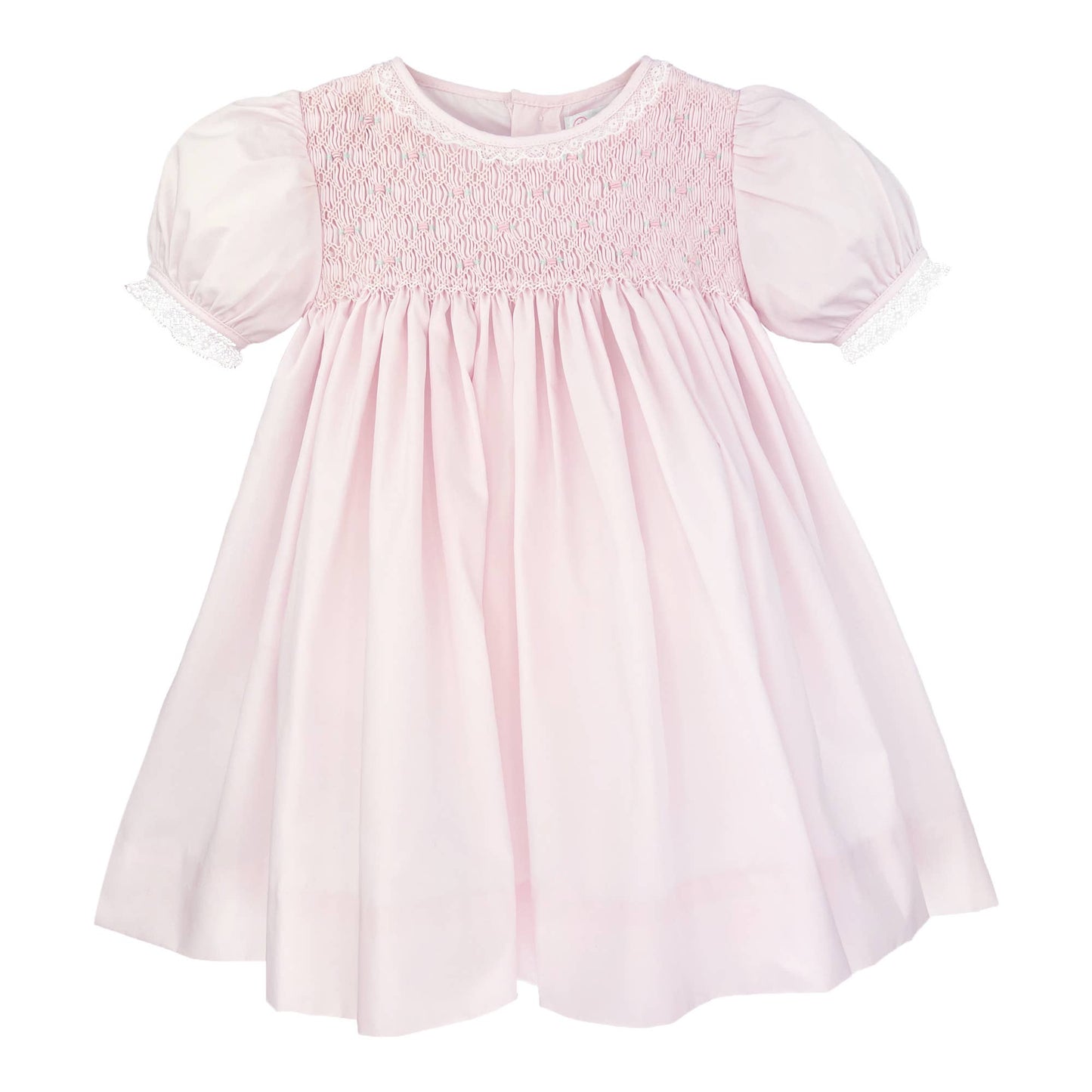 Petit Ami & Zubels - Fully Smocked Dress with French Lace