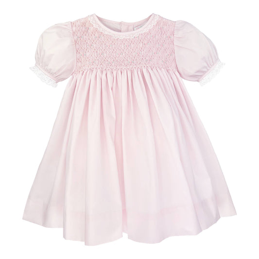 Petit Ami & Zubels - Fully Smocked Dress with French Lace