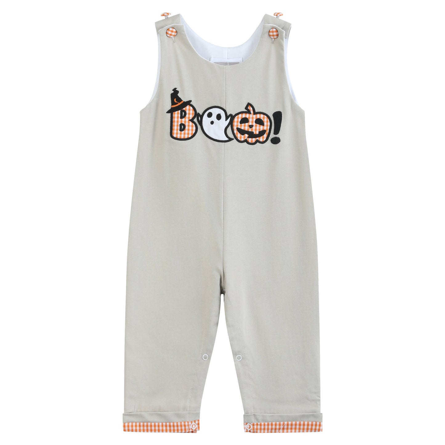 Gray Boo Applique Longalls