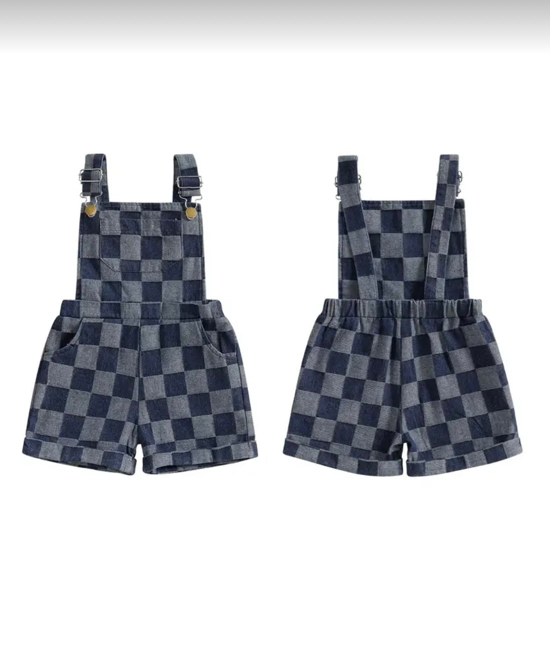 “Truett” Denim Checked overalls