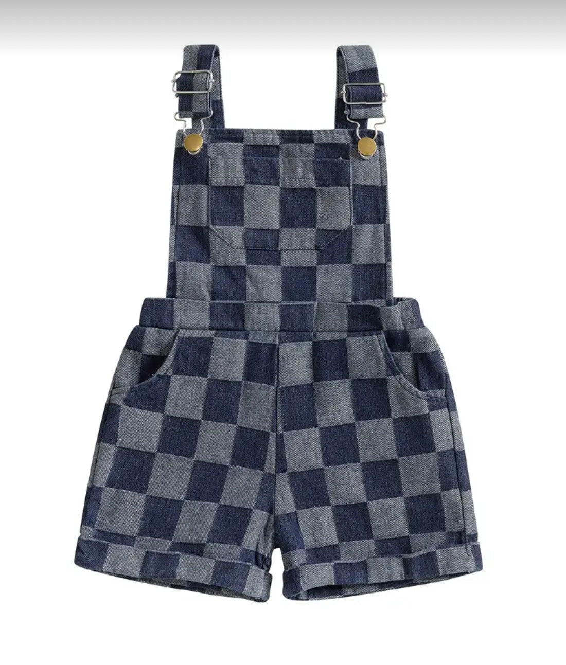 “Truett” Denim Checked overalls