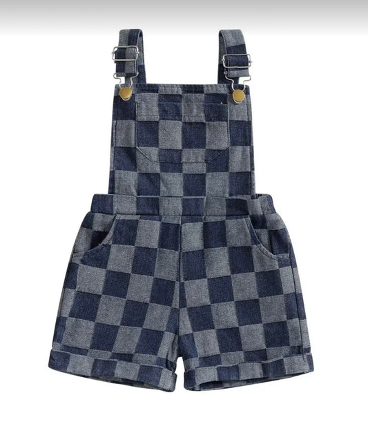 “Truett” Denim Checked overalls
