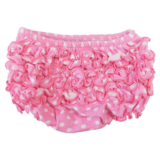 AnnLoren - AnnLoren Baby Girls Pink Polka Dot Ruffled Butt Bloomer PP