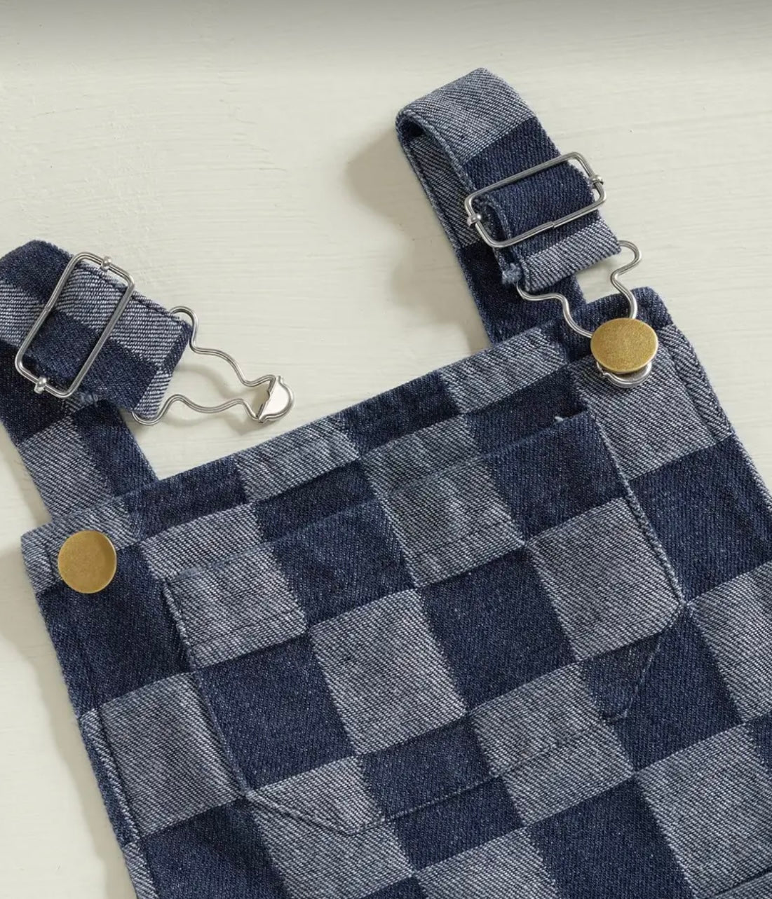 “Truett” Denim Checked overalls