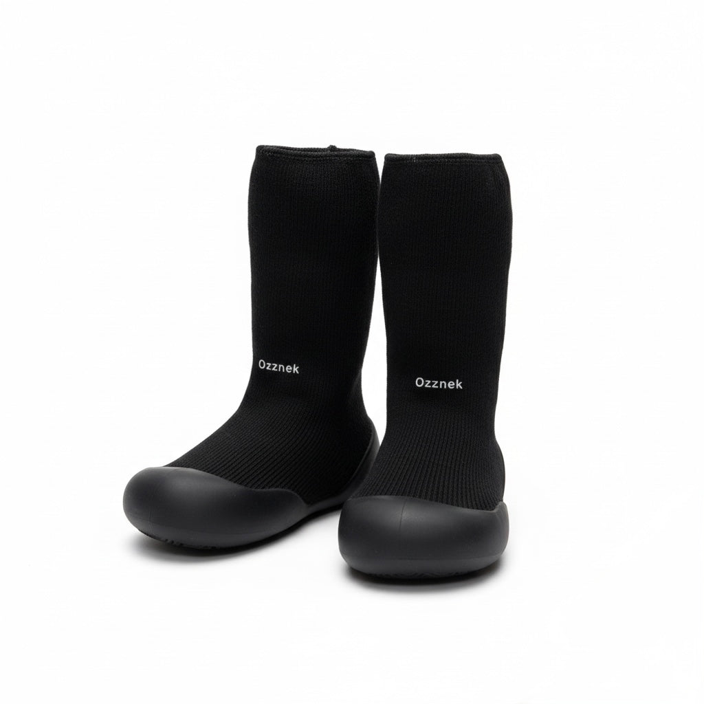 Toddler Sock Shoes with Rubber Soles | Fleece Winter Barefoot Shoes