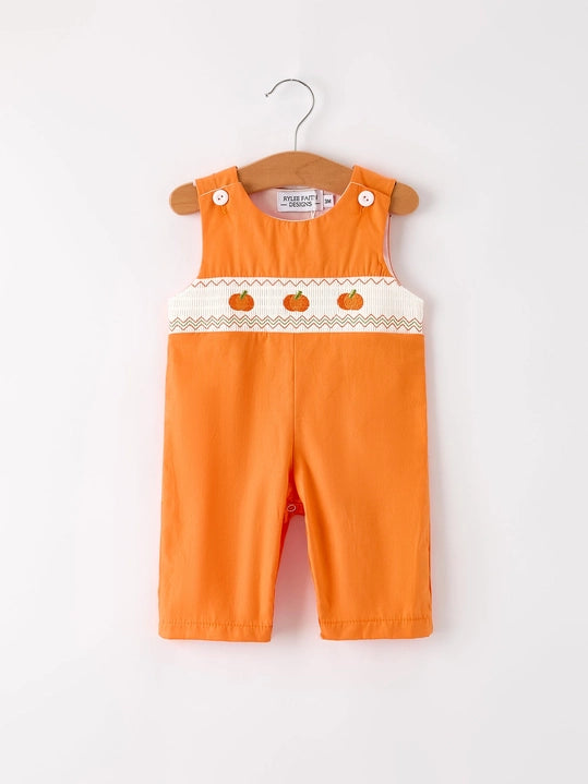 Infant boy Long all Romper Fall Pumpkins Matching Thanksgiving