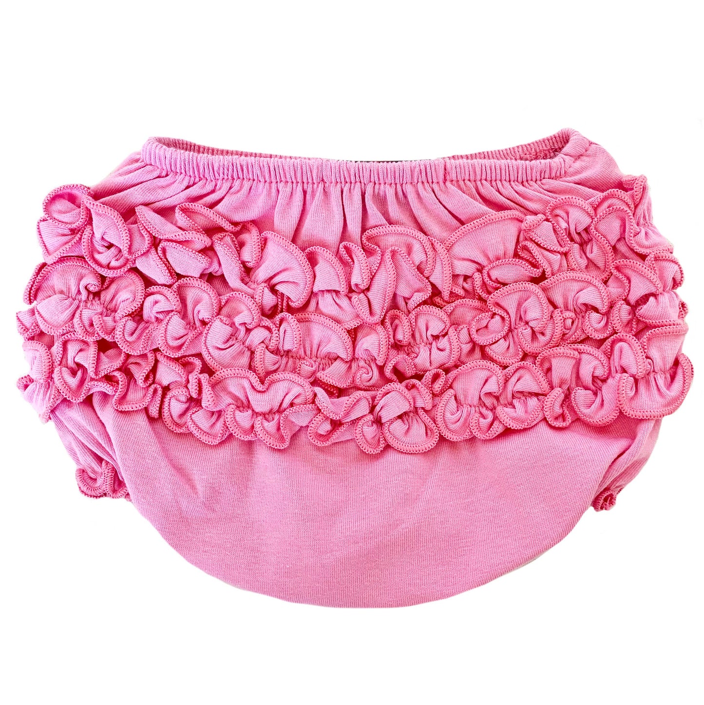 AnnLoren - Girls Pink Knit Ruffled Butt Bloomer Baby Diaper Cover