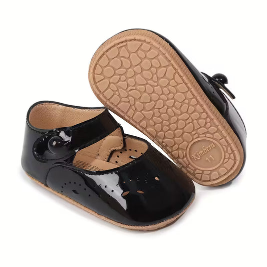Baby girl ballet patent flats with bowknot decoration