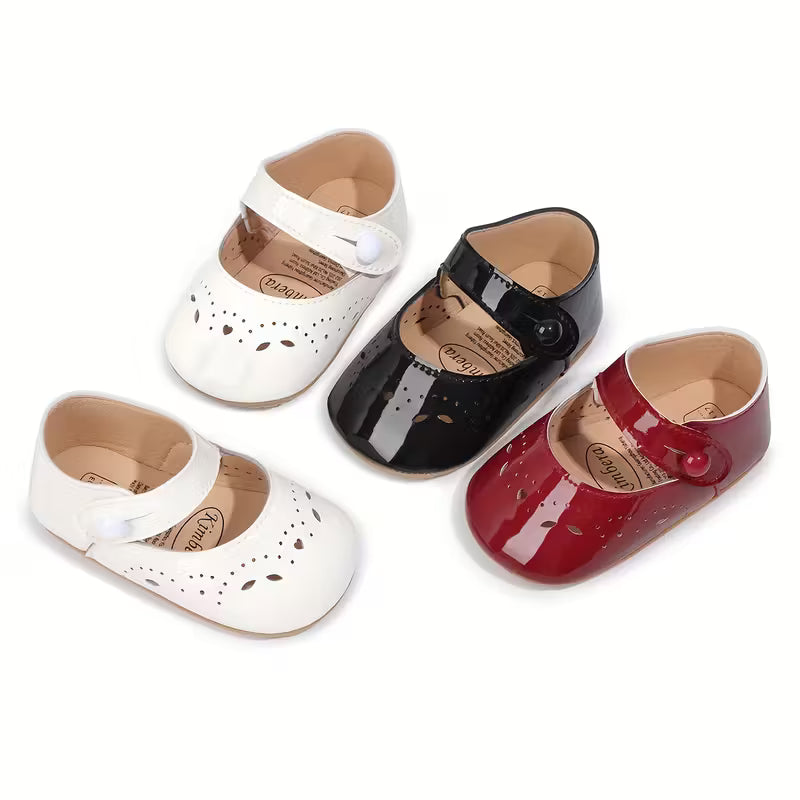 Baby girl ballet patent flats with bowknot decoration