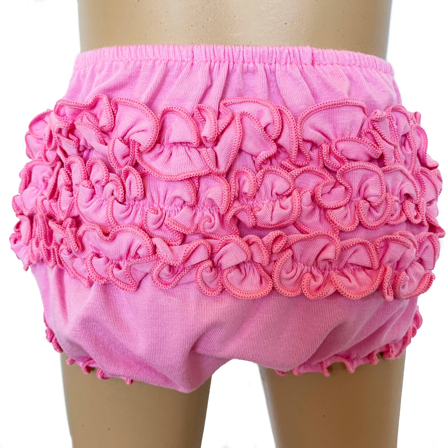 AnnLoren - Girls Pink Knit Ruffled Butt Bloomer Baby Diaper Cover