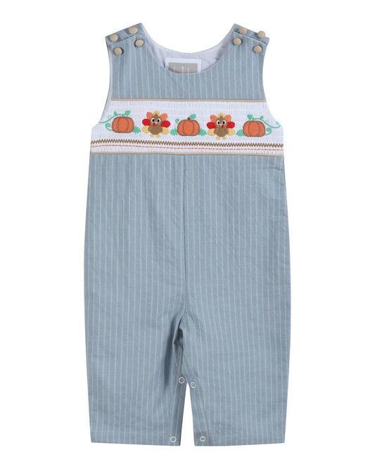 Light Blue Pinstripe Turkey Smocked Longall