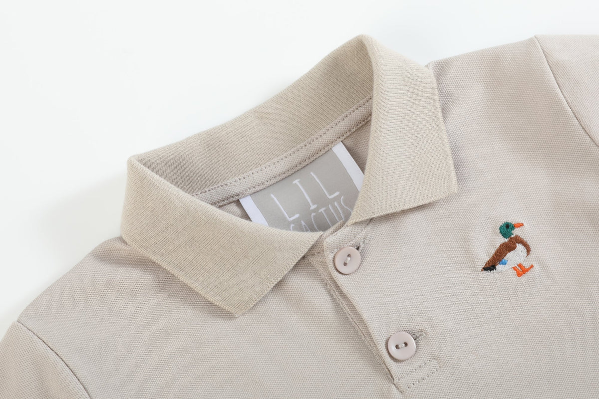 Light Brown Mallard Duck Golf Polo Shirt