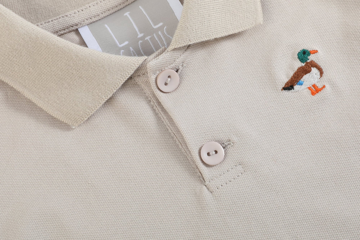 Light Brown Mallard Duck Golf Polo Shirt