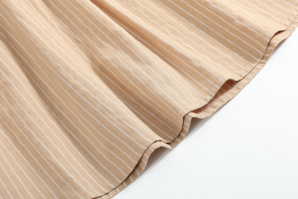 Light Brown Pumpkin Smocked Collared Dress