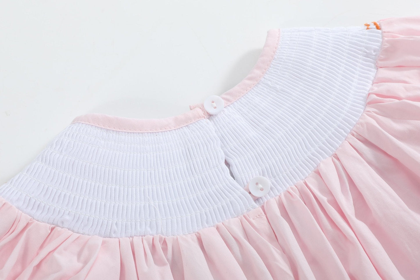 Pink and Orange Gingham Boo Smocked Bishop Dress