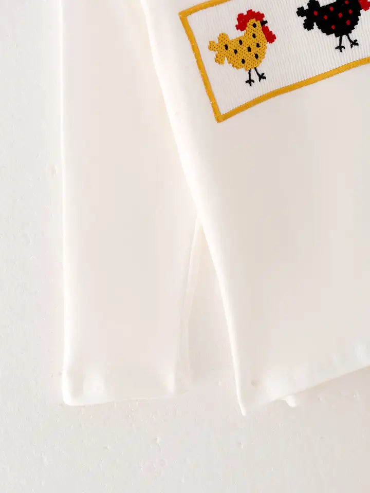 Chicken Smocking Embroidered Boys Matching Outfits